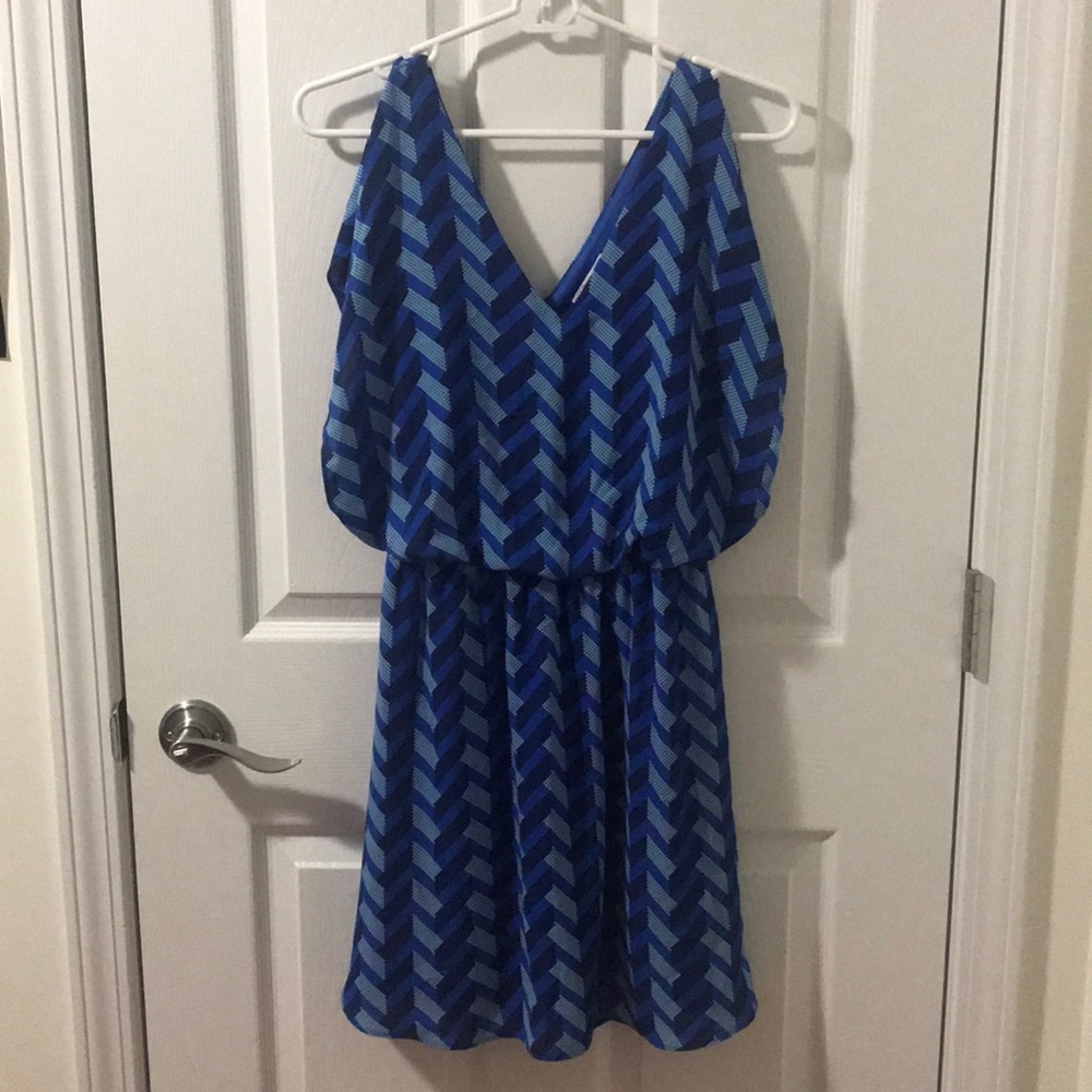 Candie’s Blue/Navy Chevron Dress